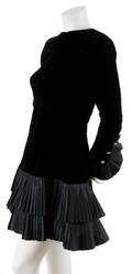 A Jean Patou Couture Black Velvet and Taffeta Dress