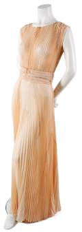 A Pleated Silk Evening Gown