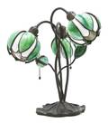 A Handel Leaded Glass ThreeLight Floral Fixture