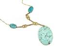 A 14 Karat Yellow Gold Turquoise and Composite Necklace