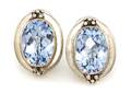 A Pair of Sterling Silver and Blue Topaz Earclips Michael Dawkins