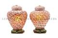 A Pair of Durand Iridescent Glass Ginger Jars and Lids