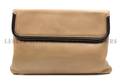 A Tan and Brown Leather Clutch