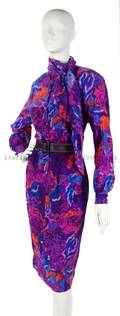 A Jean Louis Scherrer Multicolor Floral Print Dress