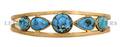 A 14 Karat Yellow Gold and Turquoise Bracelet