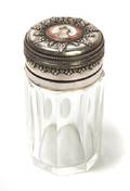 A French Glass and Silvered Metal Mounted Jar Baccarat