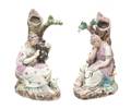 A Group of Two English Porcelain Figural Spill Vases