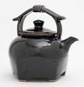A Ceramic Tenmoku Glazed Teapot Chikafusa Mitzutami