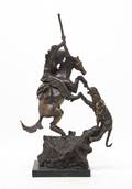 A Bronze Figural Group after Charles Marion Russell