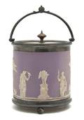 A Wedgwood Silverplate Mounted Biscuit Barrel