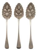 A Set of Three English Silver Berry Spoons