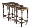 A Set of Three Indian Lacquered Wood Nesting Tables