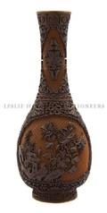 A Chinese Brown Cinnabar Lacquer Vase