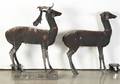 Two Cast Metal Figures of Asian Deer