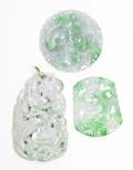 A Group of Three Jadeite Pendants