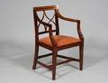 GEORGE III STYLE INLAID MAHOGANY ARM CHAIR