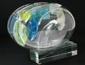 STUDIO ART GLASS ORB ON STAND