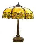 A Handel Paneled Glass Table Lamp