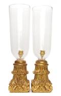 A Pair of Continental Giltwood and Glass Photophores