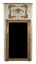 A French Empire Painted and Parcel Gilt Trumeau Mirror