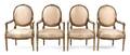 A Set of Four Louis XVI Style Giltwood Fauteuils