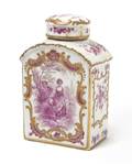 A Continental Porcelain Tea Caddy