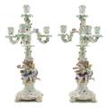 A Pair of Meissen FourLight Candelabra