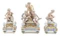A Three Piece Continental Figural Garniture Group
