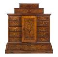 A Continental Marquetry Inlaid Secretary Desk