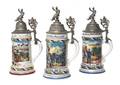 A Collection of Three German Regimental Steins