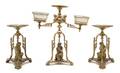A Neoclassical Gilt Bronze ThreePiece Garniture