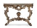 A Venetian Giltwood and Polychrome Decorated Console