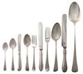 An Assembled Georgian Silver Flatware Service