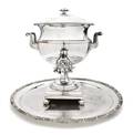 A Silverplate Hot Water Kettle and Tray