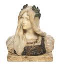 An Alabaster Bust of a Woman A Frilla