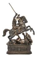 A German Silver and Ivory Model of St George Slaying the Dragon
