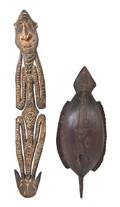A Group of Two Carved Wood Articles New Guinea