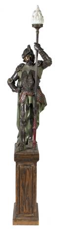 A Continental Cast Metal Figural Torchere