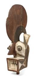 An African Carved Wood Helmet Mask Bobo