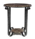 A French Art Deco Iron and Marble Table in the Manner of Paul Kiss