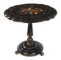 A Victorian Papier Mache and MotherofPearl Inlaid Occasional Table