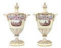 A Pair of English Porcelain Covered Urns