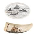A Nantucket Scrimshaw Ivory Plaque N Chase
