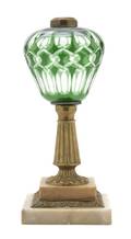 An American Cut Overlay Fluid Lamp Boston and Sandwich Glass Co