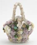 A Continental Porcelain Basket