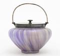 An Iridescent Glass Biscuit Barrel