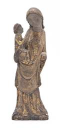 A Gilt and Polychrome Decorated Santos Figure