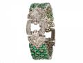 EIGHTEEN KARAT WHITE GOLD EMERALD AND DIAMOND BRACELET