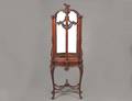 REGENCY STYLE FRUITWOOD CURIO CABINET
