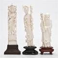 A Group of Three Carved Ivory Figures